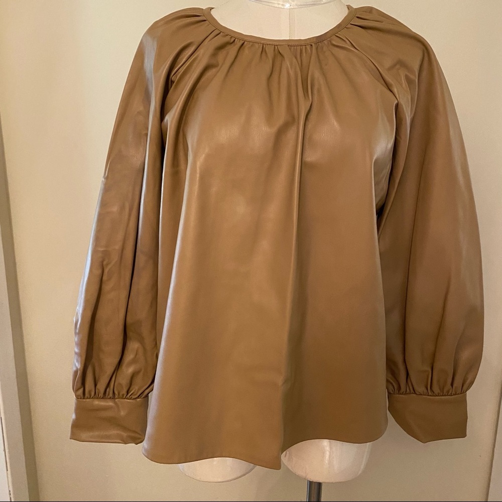 Zara faux leather shirt